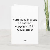 Carte Bonheur dans la tasse (Dos)