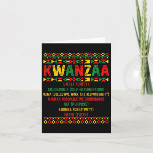 Carte Bonheur Kwanzaa Pyjama Kinara Principes Chandelles
