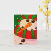 Carte Bonhomme de neige abstrait funky (Fleur jaune)