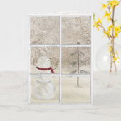 Carte bonhomme de neige avec étoile de Noël or dans la f (Fleur jaune)