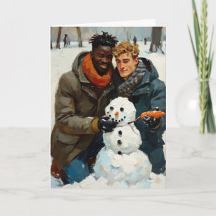 Carte Bonhomme de neige Carotte Hiver Étreinte