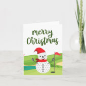 Carte Bonhomme de neige de golf pour golfeur Joyeux Noël (Devant)