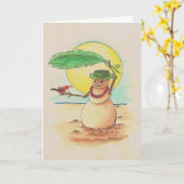 Carte Bonhomme de neige de Maui (Fleur jaune)