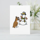 Carte Bonhomme de neige de Noël Boxer (Debout devant)