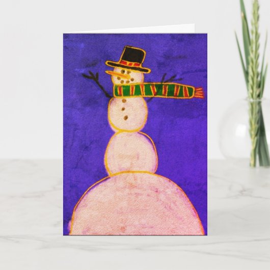 Carte Bonhomme de neige funky art abstrait (Devant)