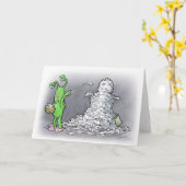 Carte bonhomme de neige malade (Fleur jaune)