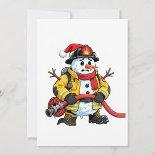 Carte Bonhomme de neige Pompier Noël 2026 Drôle de Vacan