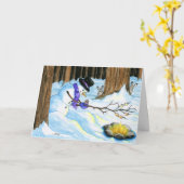 Carte Bonhomme de neige Souhaits les plus chaleureux S'm (Fleur jaune)