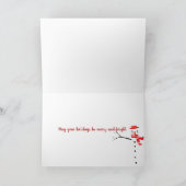 Carte bonhomme de neige sur des skis dans un globe de ne (Intérieur)