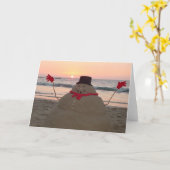 Carte Bonhomme de neige tropical (Fleur jaune)