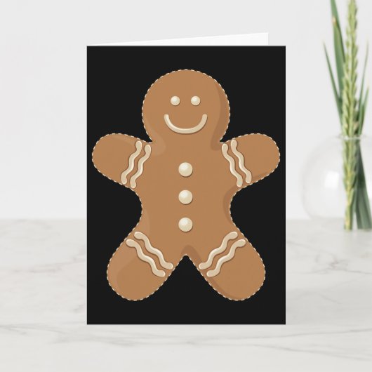Carte Bonhomme en pain d'épice Biscuit Fun Nourriture No (Devant)