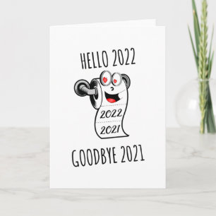 Carte Bonjour 2022 Au revoir 2021 papier toilette