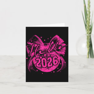 Carte Bonjour 2026 Boule de Disco Coquette Arc Bonne Ann