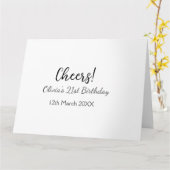 Carte Bonjour 21e anniversaire ajouter nom date simple m (Fleur jaune)