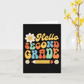 Carte Bonjour 2e année de retour à l'école Enseignants e (Fleur jaune)