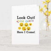 Carte Bonjour 3e année Emoji Dons Drôle (Fleur jaune)