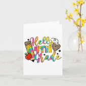 Carte Bonjour 4e année Ck à l'école 4e année Enseignant (Fleur jaune)