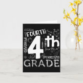 Carte Bonjour 4e Année Enseignants Garçons Et Équipe 4e (Fleur jaune)