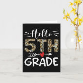 Carte Bonjour 5e année Leopard 1er jour de l'équipe scol (Fleur jaune)