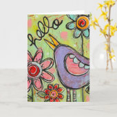 Carte Bonjour ami (Fleur jaune)