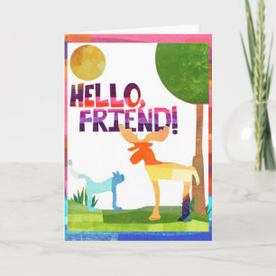 Carte Bonjour, Ami ! avec message