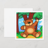 Carte Bonjour ami : Ours en Grassland (Devant / Derrière)