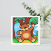 Carte Bonjour ami : Ours en Grassland (Debout devant)