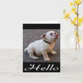 Carte Bonjour Anglais Bulldog Chien Chien Chien Chien No (Fleur jaune)