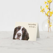Carte Bonjour Anglais Springer Spaniel Card (Fleur jaune)