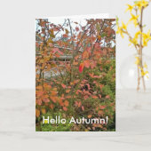 Carte Bonjour automne (Fleur jaune)