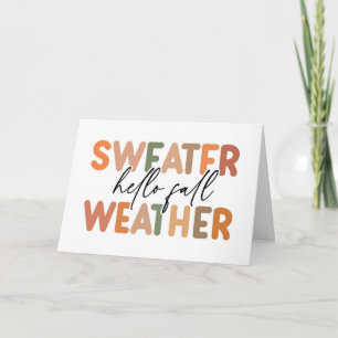 Carte Bonjour Automne Temps du Pullover