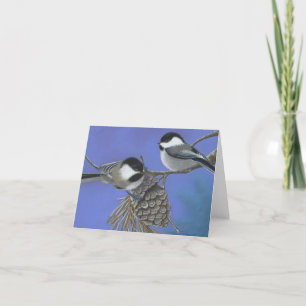Carte Bonjour aux chickadees