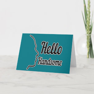 Carte Bonjour Beau Profil Dessin de Visage Typographie