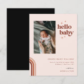 Carte Bonjour Bébé | Annonce de naissance rétro boho (Devant / Derrière)