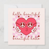 Carte Bonjour belle | Cute et coeur (Devant)