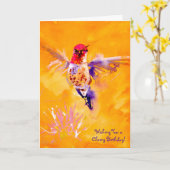 Carte "Bonjour bon !" Copie de colibri (Fleur jaune)