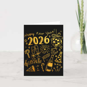 Carte Bonjour Boule de Disco Coquette Nouvel An 2026