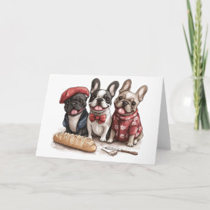 Carte Bonjour Bouledogues Français