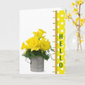 Carte Bonjour brillant (Fleur jaune)