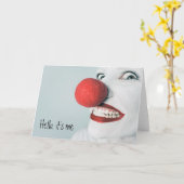 Carte Bonjour, C'est moi drôle visage de clown (Fleur jaune)