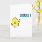 Carte Bonjour Chickie (Fleur jaune)