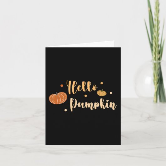 Carte Bonjour Citrouille Automne Fall Thanksgiving PSL C (Devant)