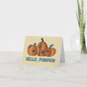 Carte Bonjour, Citrouille Blank Automne Citrouilles d'au (Devant)