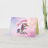 Carte Bonjour conception de licorne bébé (Devant)