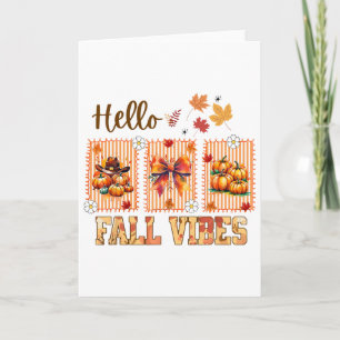 Carte Bonjour Coquette à l'arc automne Vibes Pumpkin Spi