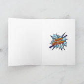 Carte BONJOUR D'ANNIVERSAIRE Bande dessinée Pop Art Phot (Intérieur)