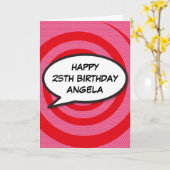 Carte BONJOUR D'ANNIVERSAIRE BD Pop Art (Fleur jaune)