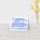 Carte BONJOUR D'ANNIVERSAIRE Bleu Customisé (Fleur jaune)