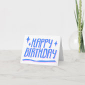 Carte BONJOUR D'ANNIVERSAIRE Bleu Customisé (Devant)