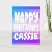 Carte BONJOUR D'ANNIVERSAIRE Colorée Aquarelle rayures P (Devant)